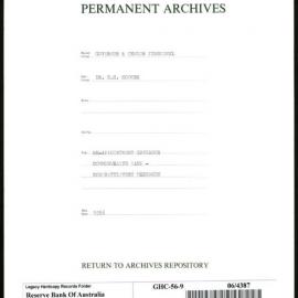 GOVERNORS & SENIOR PERSONNEL - Dr H.C. Coombs - Re-appointment - Governor Commonwealth Bank - Congratulatory Messages