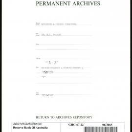 GOVERNORS & SENIOR PERSONNEL - Dr H.C. Coombs - Miscellaneous Correspondence "A-Z" - 1948-1967 - “P”