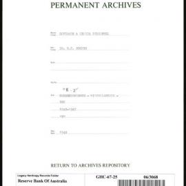 GOVERNORS & SENIOR PERSONNEL - Dr H.C. Coombs - Miscellaneous Correspondence "A-Z" - 1948-1967 - “T”