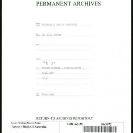 GOVERNORS & SENIOR PERSONNEL - Dr H.C. Coombs - Miscellaneous Correspondence "A-Z" - 1948-1967 - “Y and Z”