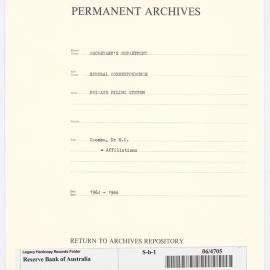 Secretary's Department - Coombs, Dr H.C. - Affiliations - 1964-1966