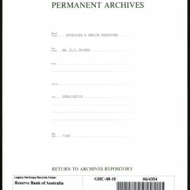 GOVERNORS & SENIOR PERSONNEL - Dr H.C. Coombs - Devaluation - London Newsletter Report - "Devaluation Again"