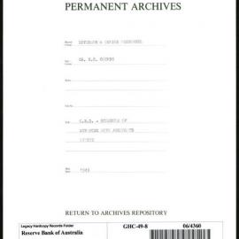 GOVERNORS & SENIOR PERSONNEL - Dr H.C. Coombs - G.B.D. - Schedule of Advances with Aggregate Limits