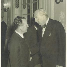 Bank's Functions - Overseas Travel - Dr Coombs with Lord Bruce of Melbourne - London - 1953