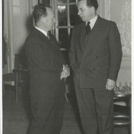 Bank's Functions - Overseas Travel - Dr Coombs with Mr Beale, Bank of England - London - 1953