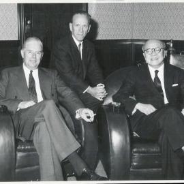 Visitors to Head Office - Rt. Hon. CF Cobbold (Governor, Bank of England) and Mr. M Yamagiwa (Governor, Bank of Japan) with Dr. HC Coombs - March 1960
