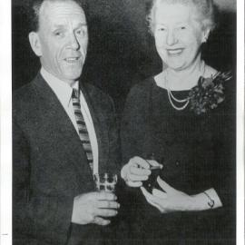 Staff - Social Functions - Head Office - Mrs FM Grant, former Secretary to Dr HC Coombs, at her Farewell - 1958