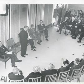Coombs, Herbert Cole - At the opening of the HC Coombs Building, Australian National University - 11 September 1964