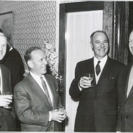 Staff - Social Functions - Canberra - PE Davies, Dr HC Coombs, KH Proctor and CB Ward - c.1960s