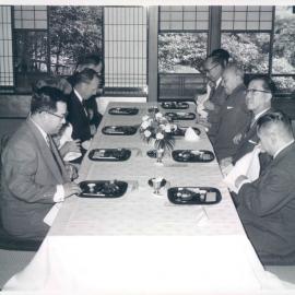 Bank's Function - Overseas Travel, Dr Coombs at residence of Governor of Bank of Japan with Miss Lewis, Mr J McSharry - 29 September 1962