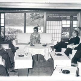 Bank's Functions - Overseas Travel, Dr Coombs residence of Governor, Bank of Japan with Miss Lewis and Mr J McSharry - 29 September 1962