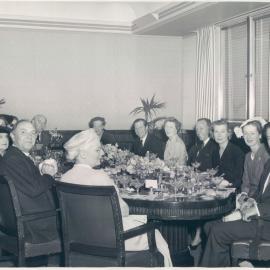 Commonwealth Bank of Australia - Staff - Social functions - Visitors - Dr HC Coombs with thespian visitors to the Bank - c. mid 1950's