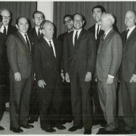 Coombs, HC and Phillips, JG with member of SEANZA course held in Wellington - 1966