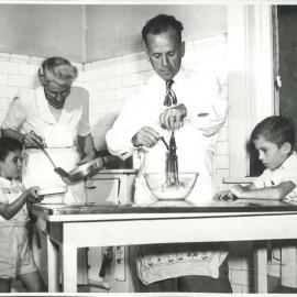 Coombs, HC with Mrs Coombs and family - March 1951