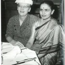Mrs HC Coombs with Mrs HV Jengar, wife of Governor Reserve Bank of India - May 1958