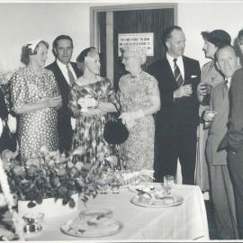 Coombs, HC with Mrs Coombs at presentation of Bankers Ball Cheque - 1958
