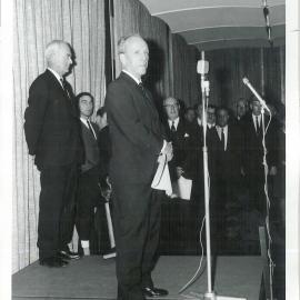 Staff Groups - Governors and Ex-Governors - Dr Coombs and JG Phillips - Coombs' Farewell to the Bank - 22 July 1968