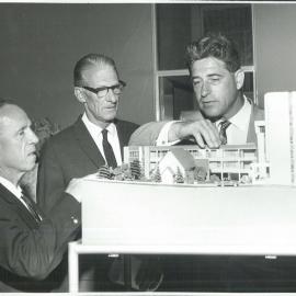 Coombs, HC - Inspecting model of extensions to St. Aloysius' College at Milson's Point - December 1962