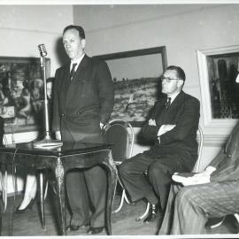 Coombs, HC opening exhibition of contemporary Australian paintings at Art Gallery - September 1955