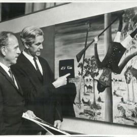 Coombs, HC with Mr John Reed, at opening of art exhibition by Sidney Nolan Qantas House - 1964