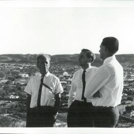 Bank's Functions, etc - Visitors to Bank - Branches - Darwin - Dr HC Coombs (Governor) with Architect - 1967