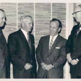 Launceston branch opening - ER Roberts (Manager), JG Menzies, DA Tate and HC Coombs - 16 June 1961