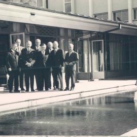 Visit of European Central Bank Governors - Inner courtyard, University House, ANU - April 1967