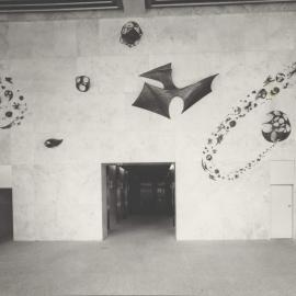 Head Office, 65 Martin Place - Interior of Premises 1964-65 - Ground Floor Foyer showing wall enrichment - 18 February 1965