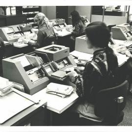Bank at Work - Electronic Data Processing (EDP) Section - Punched card area, c. 1968