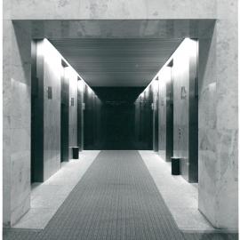 Premises - Branches - Head Office 65 Martin Place - Interior - Ground floor foyer - Lift lobby - c. 1964