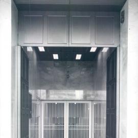 Adelaide Project - 1963-June 1967 - Vehicle entrance doors to 1st basement loading dock area in the open position - 5 June 1967