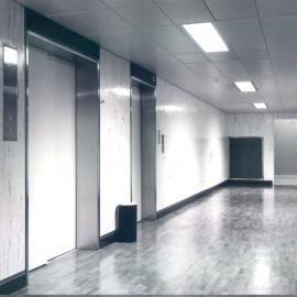 Adelaide Project - 1963-June 1967 - Mezzanine floor lift lobby showing parquetry flooring - 5 June 1967