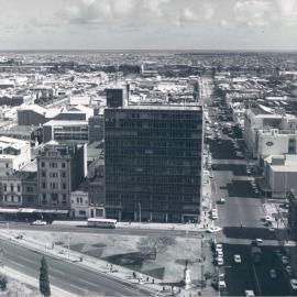 Adelaide Project - 1963-June 1967 - View from observation deck looking west over Victoria Square, with the sea in the background - 5 June 1967