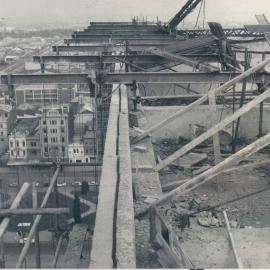 Adelaide Project - 1963-June 1967 - Western parapet showing swinging stage scaffold needles - 8 September 1965