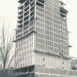 Adelaide Project - 1963-June 1967 - South-western elevation showing terrazzo fixed to 4th floor on the south face - 18 August 1965