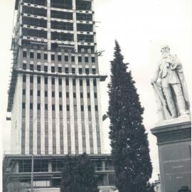 Adelaide Project - 1963-June 1967 - View of building from Victoria Square. Window frames erected to the 6th floor - 18 August 1965