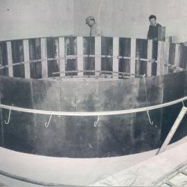 Adelaide Project - 1963-June 1967 - Construction work being undertaken on the turntable in the 1st basement - 13 July 1965