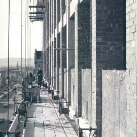Adelaide Project - 1963-June 1967 - Fixers placing granite on the 4th floor spandrels - 7 June 1965