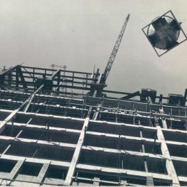 Adelaide Project - 1963-June 1967 - north elevation with a load of concrete on the way up - 19 May 1965