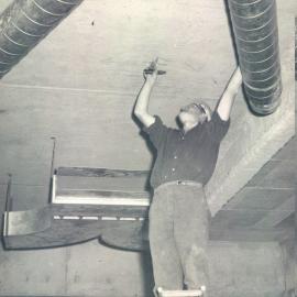 Adelaide Project - 1963-June 1967 - fixing air-conditioning ductwork on 1st floor - 30 April 1965