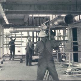 Adelaide Project - 1963-June 1967 - Erecting air conditioning ductwork on 1st floor - 14 April 1965