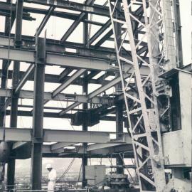 Adelaide Project - 1963-June 1967 - Structural steelwork erected to the 15th floor with the crane standing at 10th floor level - 25 March 1965