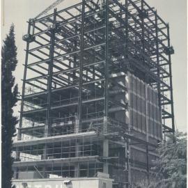 Adelaide Project - 1963-June 1967 - South-west elevation. Portion of steelwork erected to 12th floor level - 10 March 1965