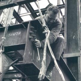 Adelaide Project - 1963-June 1967 - Bolting together 2 beams at 3rd floor level - 11 December 1964