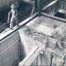 Adelaide Project - 1963-June 1967 - Preparation being made for a section of floor slab adjacent to the main strongroom - 16 November 1964
