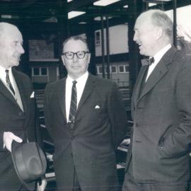 Adelaide Project - 1963-June 1967 - Photograph of Messrs Alexander, Chittenden and Jensen taken in front of the site - 22 October 1964