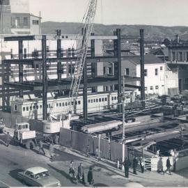 Adelaide Project - 1963-June 1967 - Structural steelwork viewed from adjacent State Treasury building - 9 October 1964