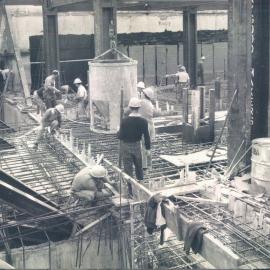Adelaide Project - 1963-June 1967 - Pouring a section of the 2nd basement structural floor slab - 18 September 1964