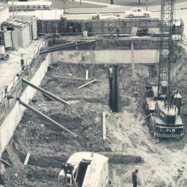 Adelaide Project - 1963-June 1967 - Holes being cut for raking shores - 3 June 1964