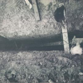 Adelaide Project - 1963-June 1967 - View from above, of positioning of raking shore - 3 June 1964